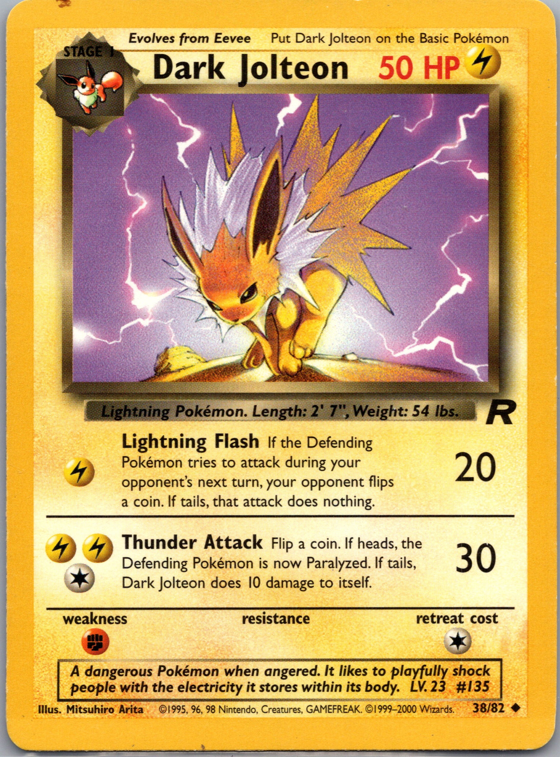 2000 Team Rocket 38/82 Dark Jolteon Uncommon A233