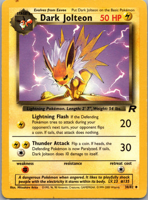 2000 Team Rocket 38/82 Dark Jolteon Uncommon A233