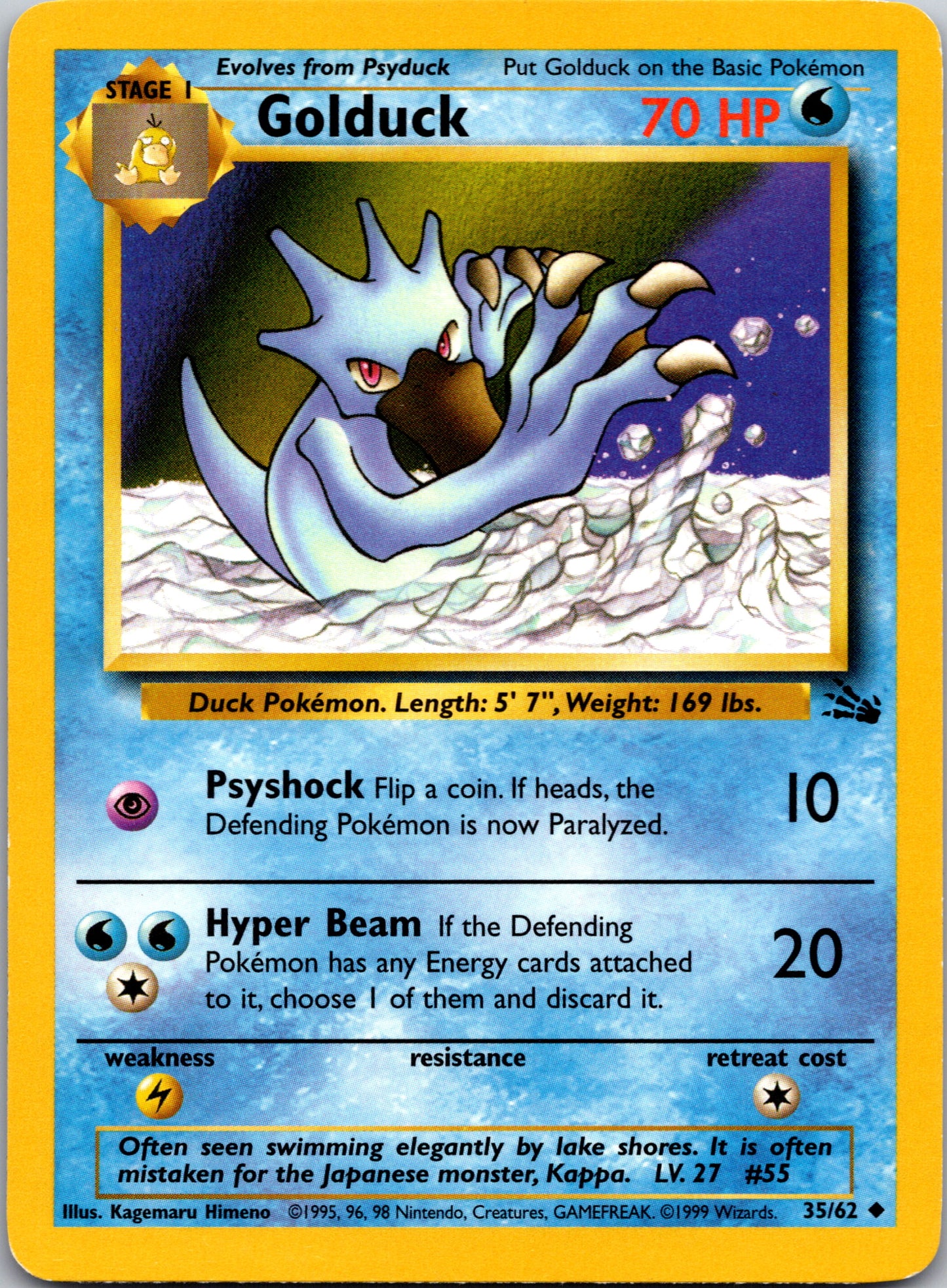 2000 Fossil 35/62 Golduck Uncommon A327