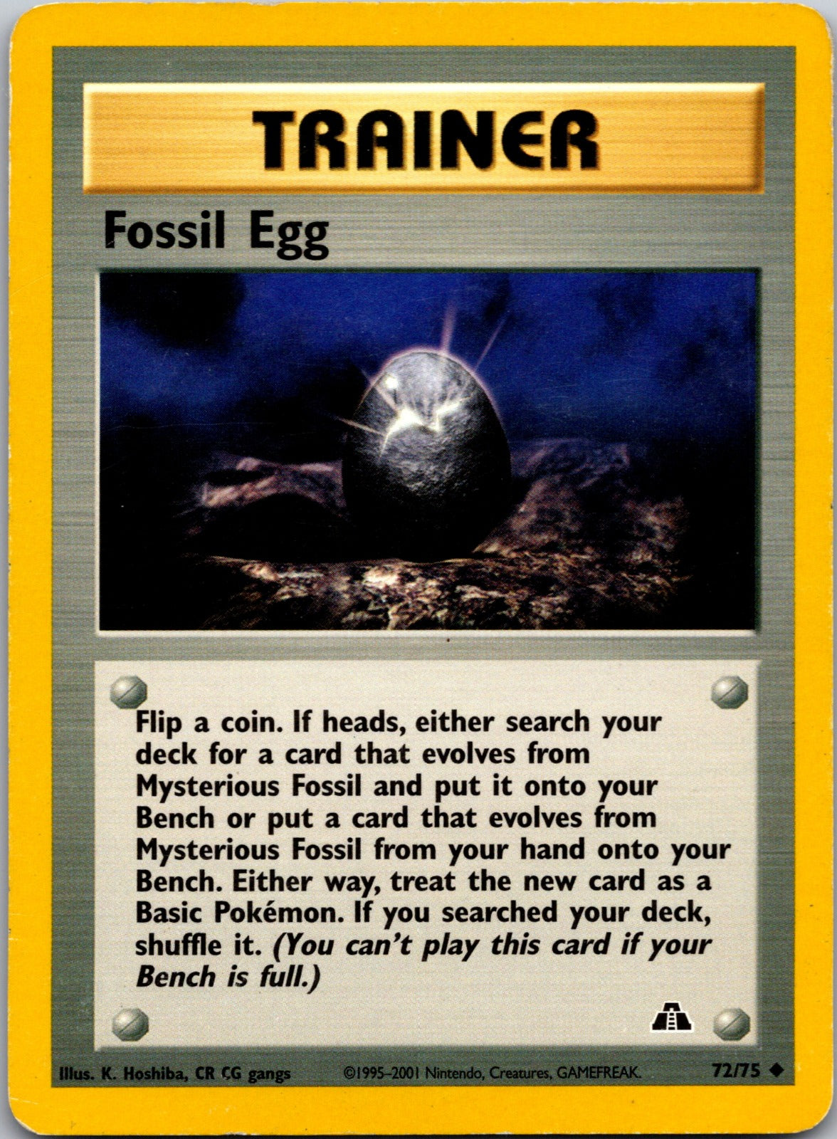 2001 Neo Discovery 72/75 Fossil Egg LP Y15