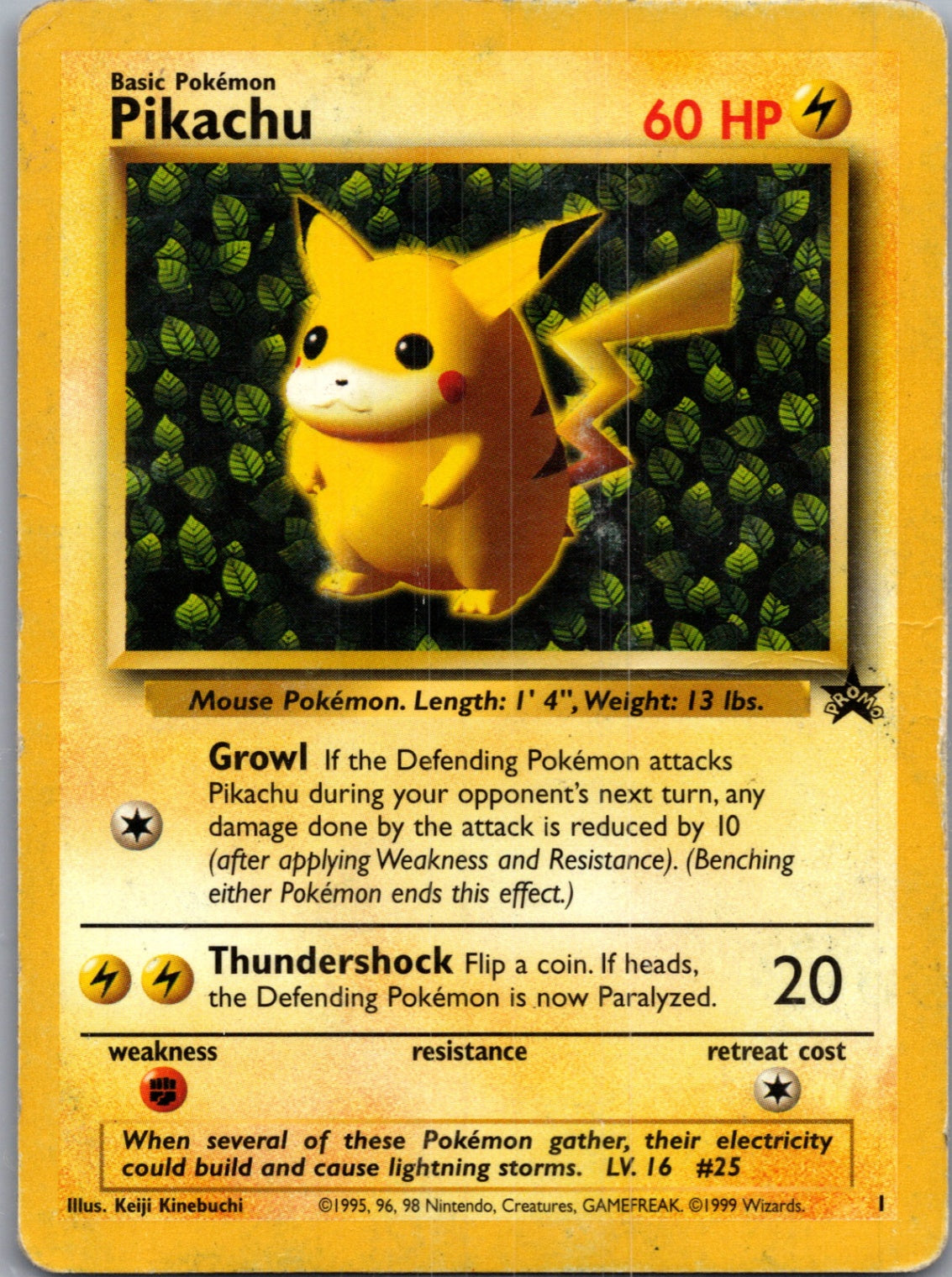 1999 WoTC Promo 01/53 Pikachu (1) Promo F85