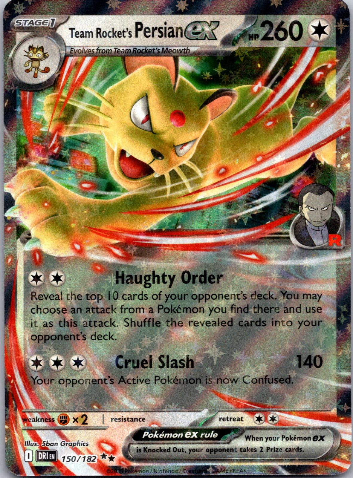 2023 SV: Scarlet & Violet Promo Cards 218 Team Rocket's Persian ex NM