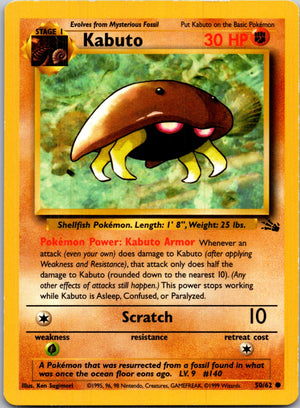 1999 Fossil #50/62 Kabuto Common B226