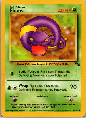 1999 Fossil #46/62 Ekans Common B124