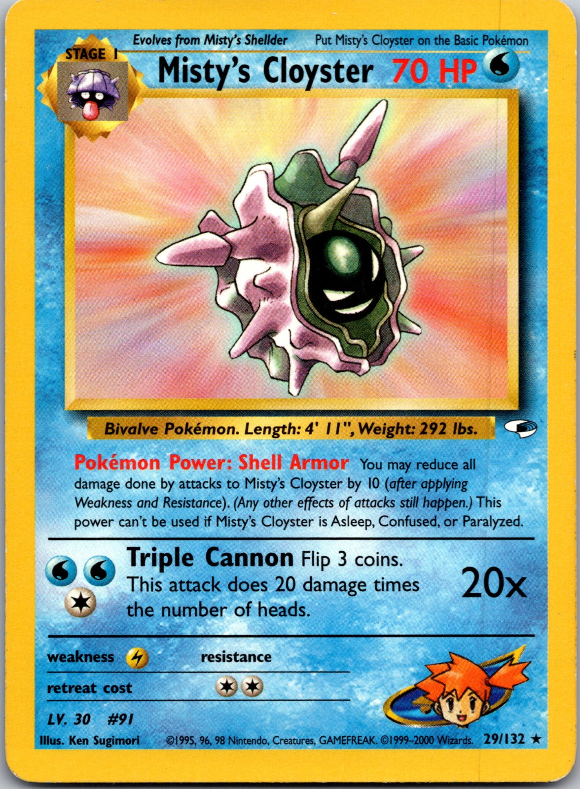 2000 Gym Heroes 029/132 Misty's Cloyster LP