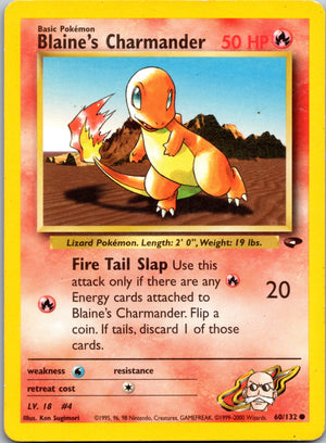 2000 Gym Challenge 060/132 Blaine's Charmander LP