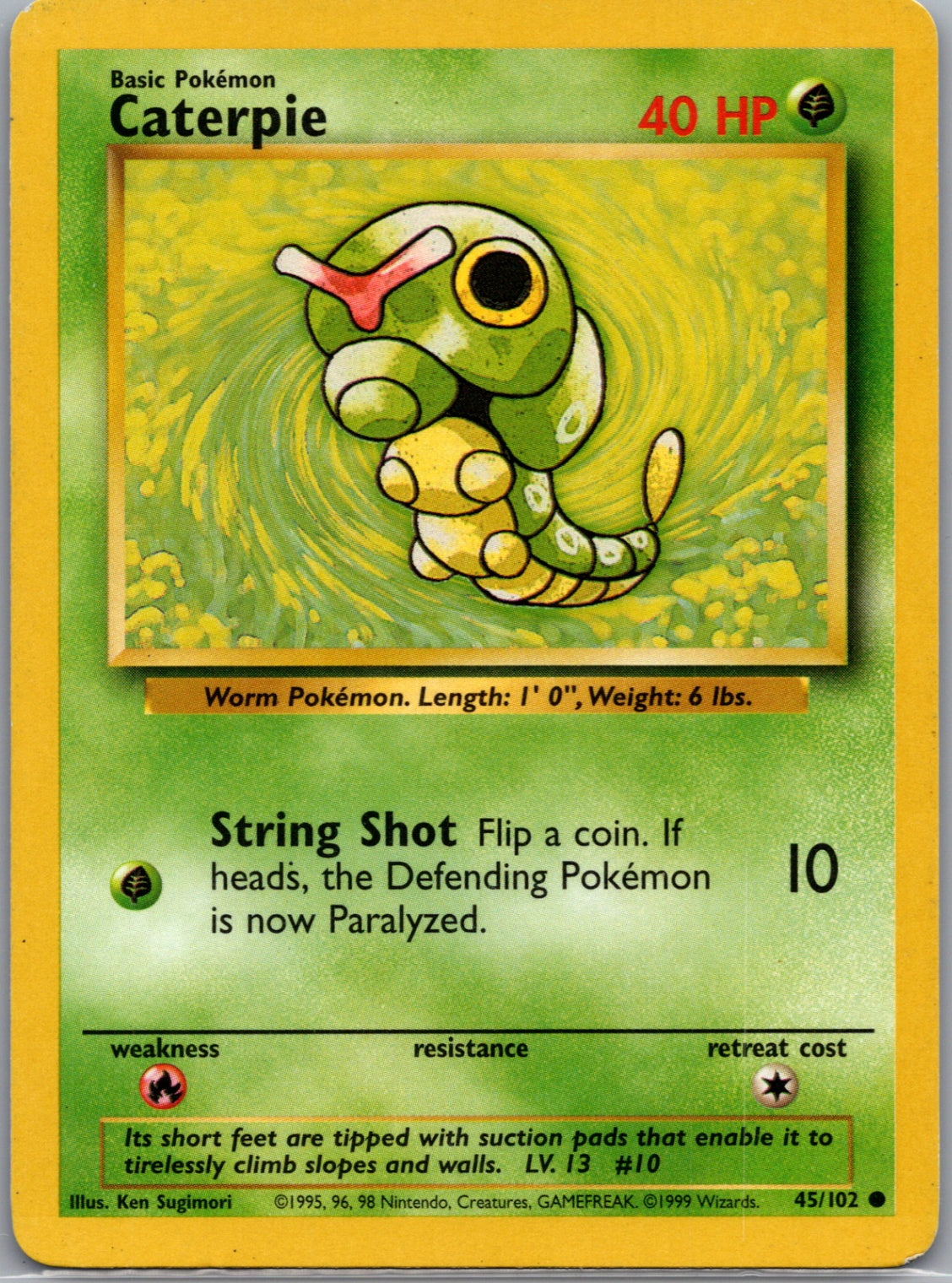 1999 Base Set  045/102 Caterpie Common M111