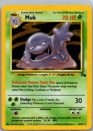 1999 Fossil 13/62 Muk (13) Holo Rare G229