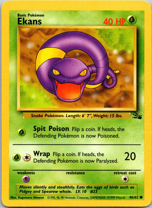 1999 Fossil #46/62 Ekans Common B101