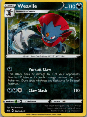 2020 SWSH: Sword & Shield Promo Cards SWSH246 Weavile -  (Cosmos Holo) Promo D166