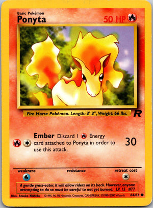 2000 Team Rocket 64/82 Ponyta LP