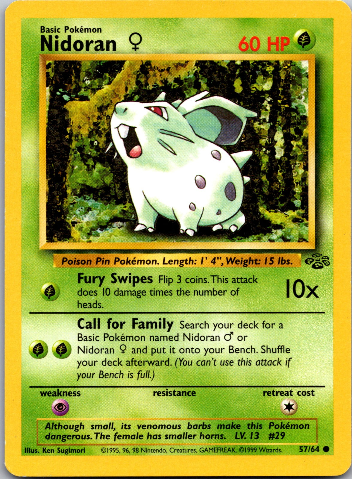 1999 Jungle 57/64 Nidoran F LP