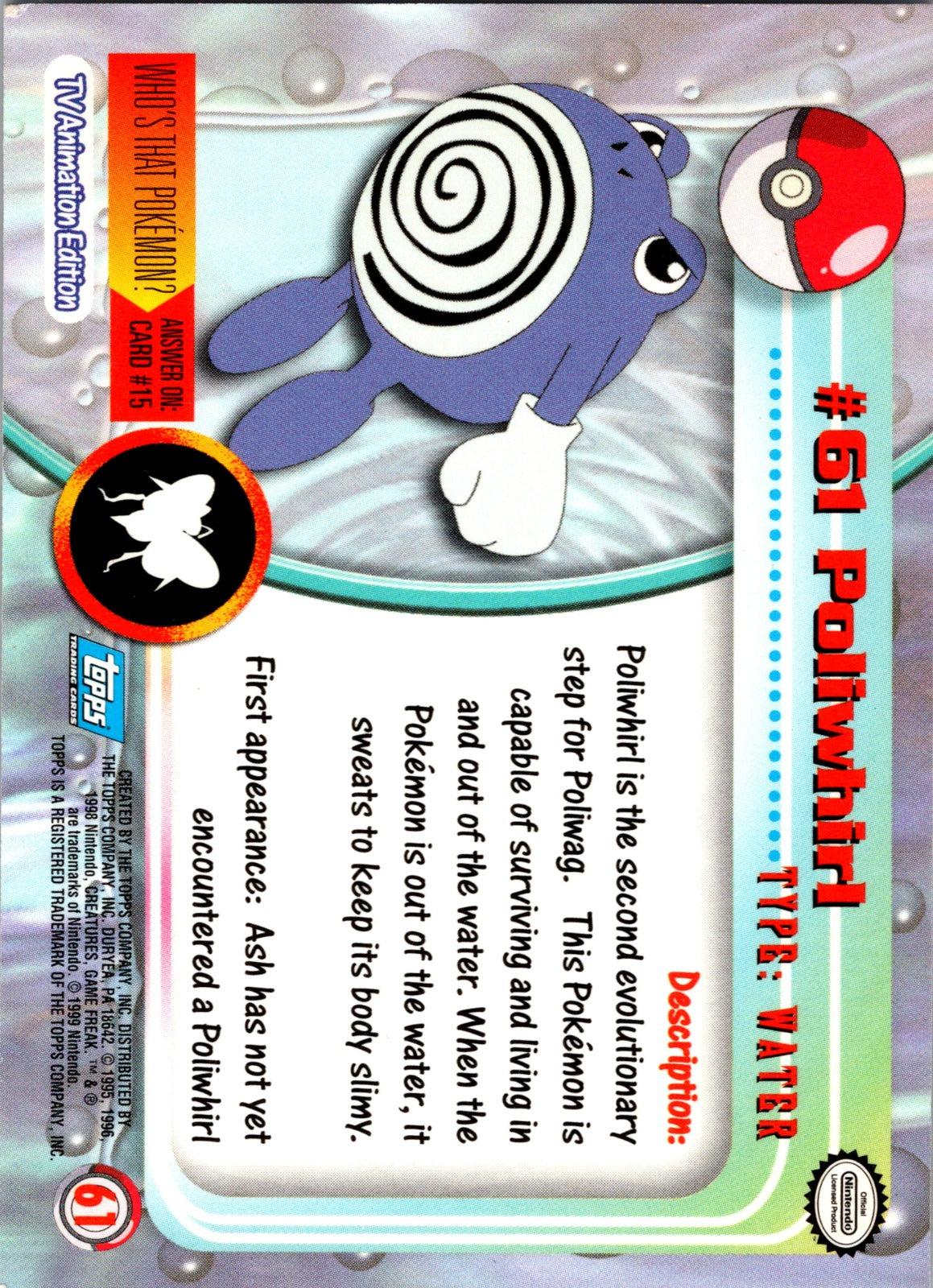 1999 Topps TV Poliwhirl MP  P190