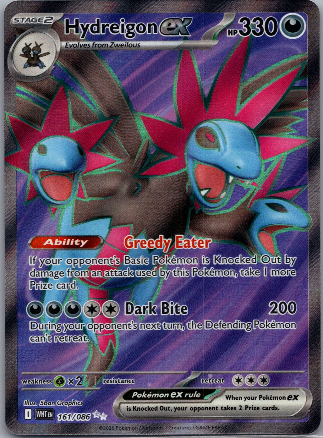 2025 SV: White Flare 161/086 Hydreigon ex Ultra Rare D264