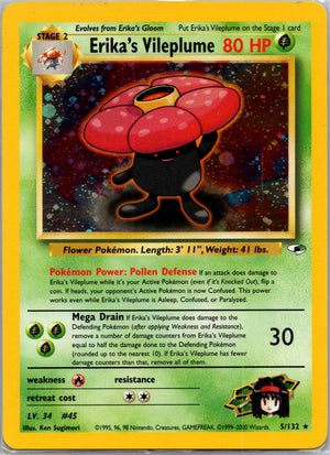 2000 Gym Heroes 005/132 Erika's Vileplume Holo Rare G218