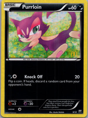 2012 McDonald's Promo 009/012 Purrloin Holo D100