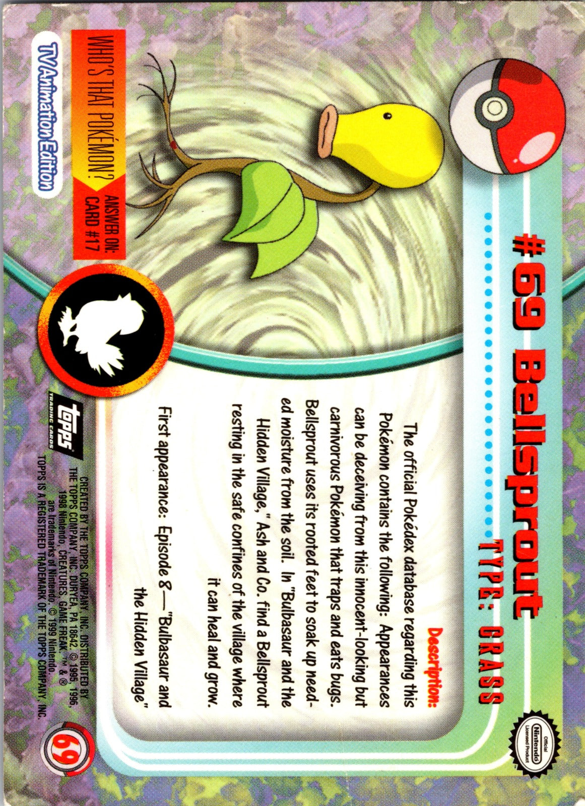 1999 Topps TV Bellsprout LP  P112
