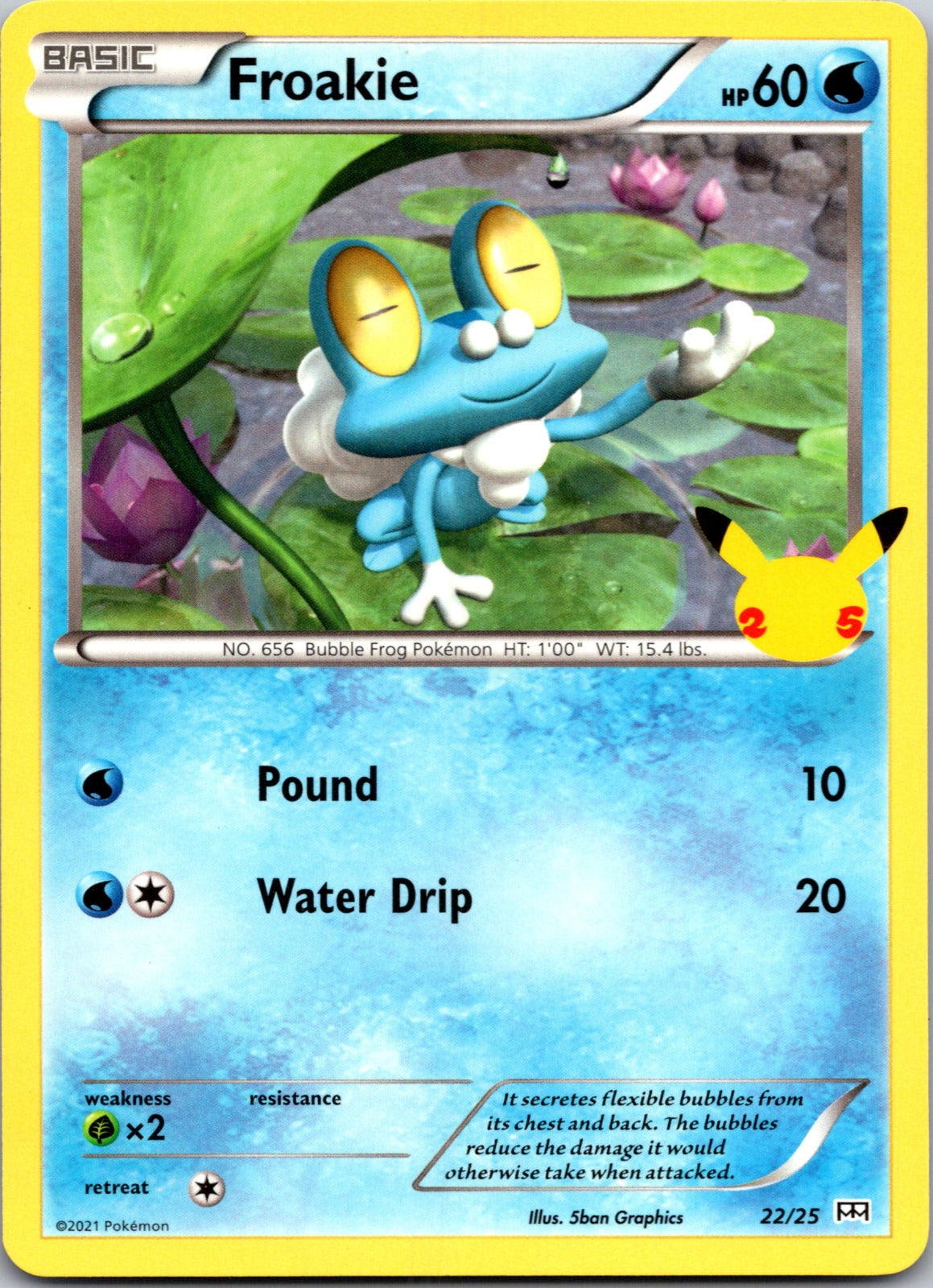 2021 McDonald's 25th Anniversary Promo 022/025 Froakie NM  X229