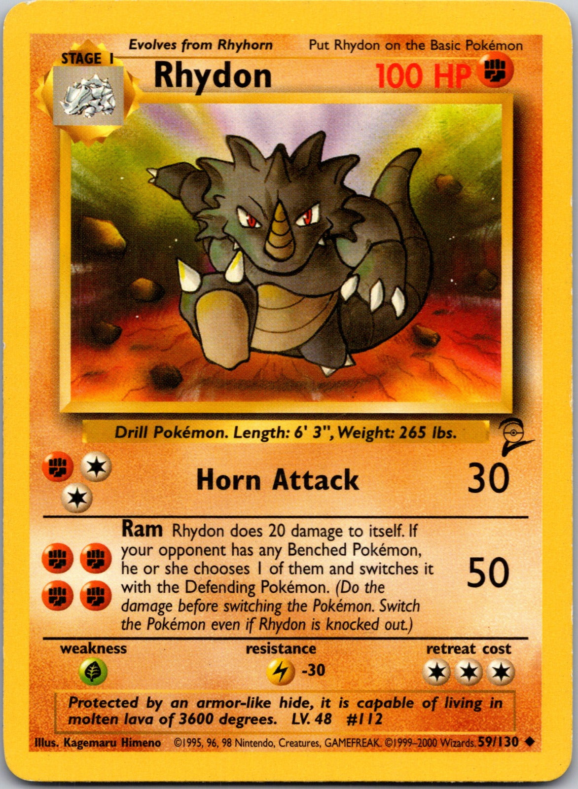 2000 Base Set 2 059/130 Rhydon LP