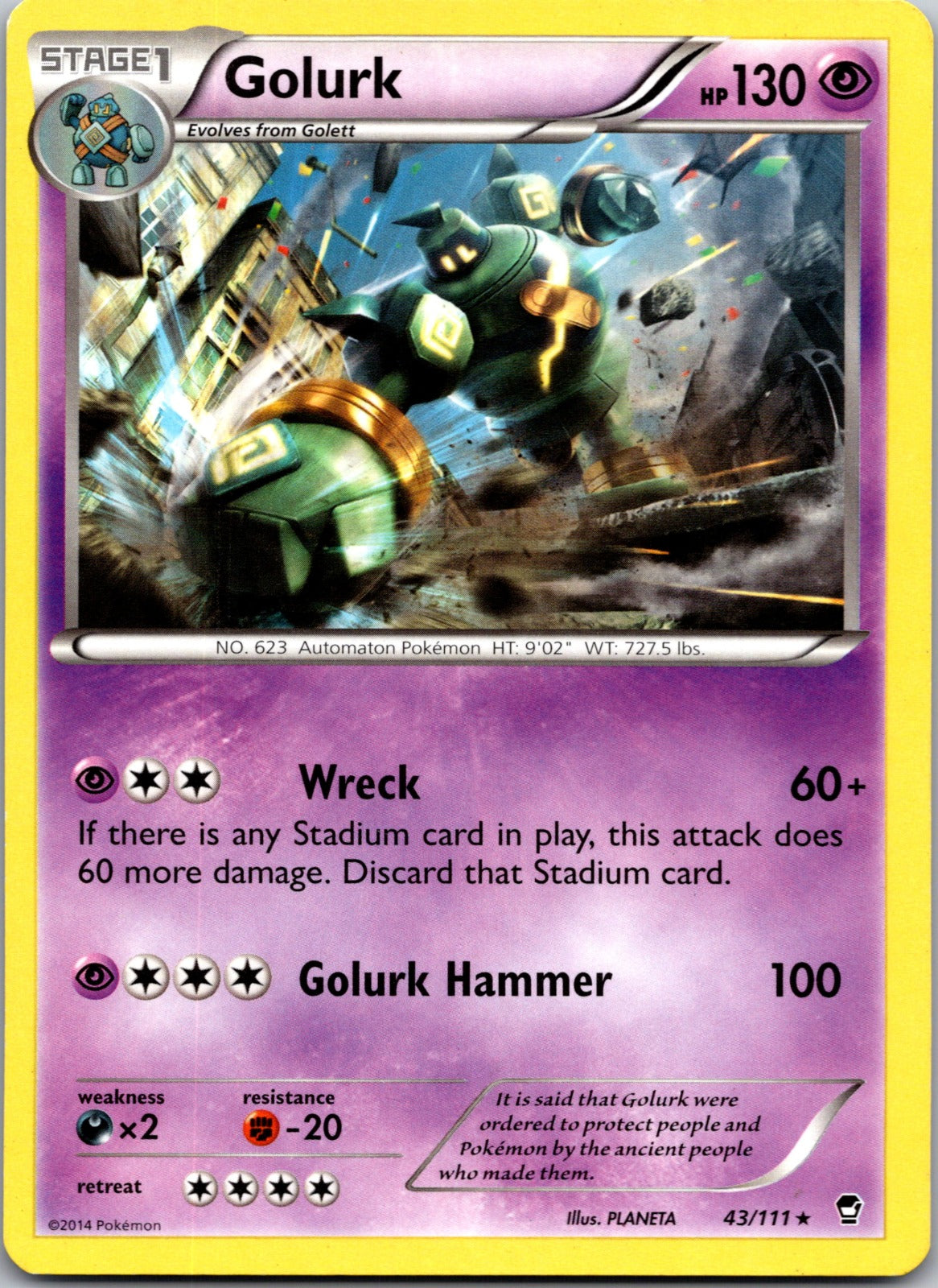 2014 XY - Furious Fists 43/111 Golurk LP