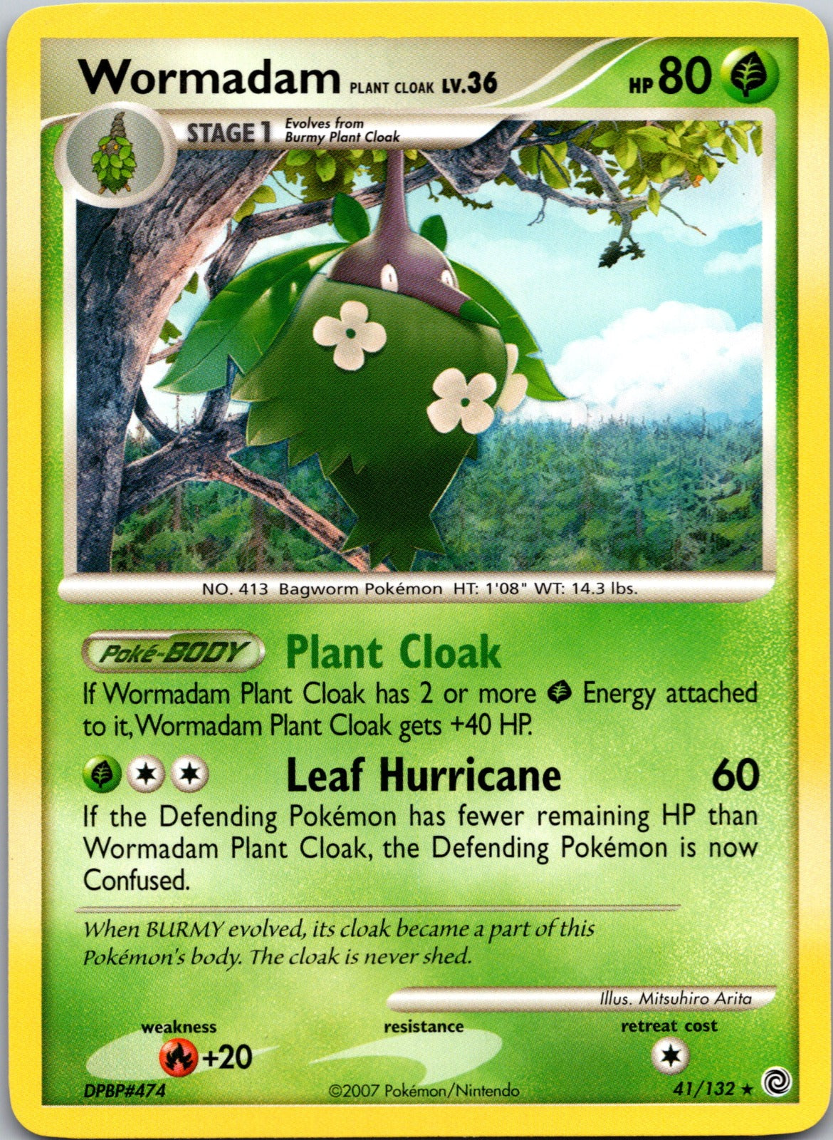2007 Secret Wonders 41/132 Wormadam Plant Cloak LP F87