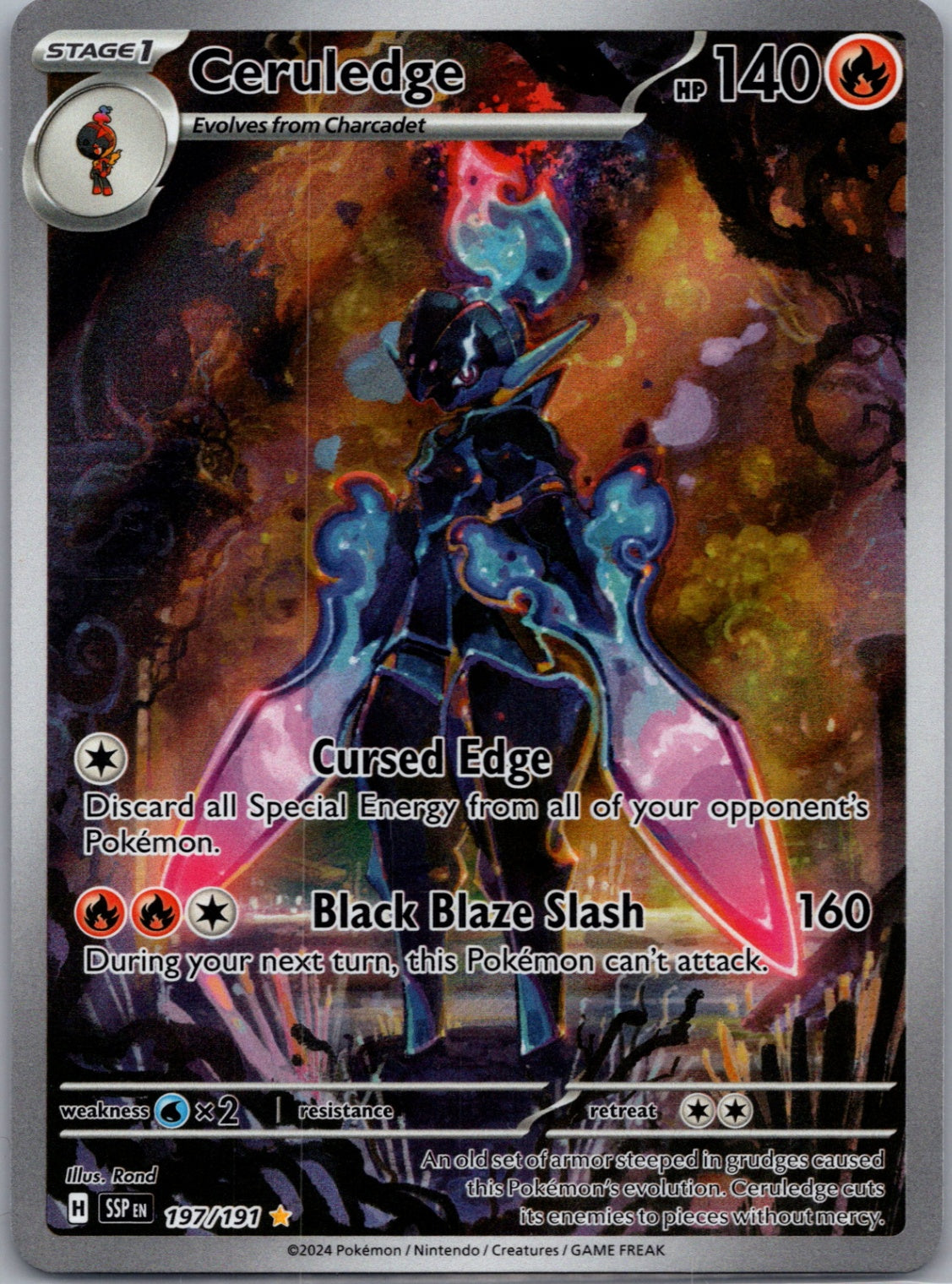 Ceruledge Holofoil Illustration Rare SV08: Surging Sparks 197/191 NM