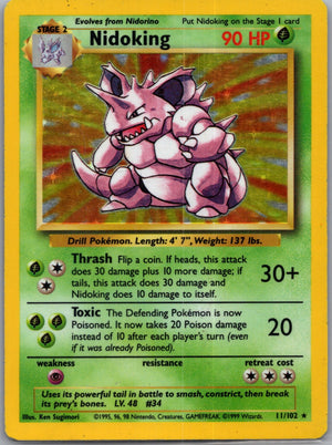 1999 Base Set 011/102 Nidoking Holo Rare G281