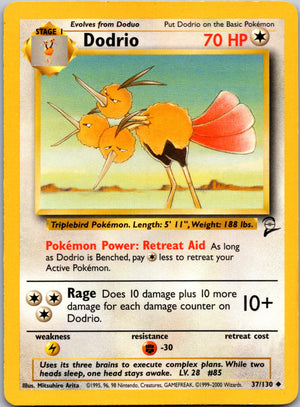 1999 Base Set 2 037/130 Dodrio Uncommon A227