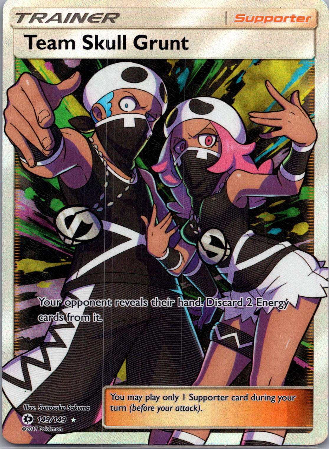 SM Base Set 149/149 Team Skull Grunt (Full Art) Ultra Rare NM