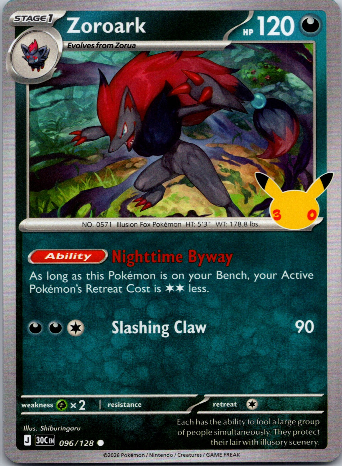 2026 ME: 30th Celebration 096/128 Zoroark LP
