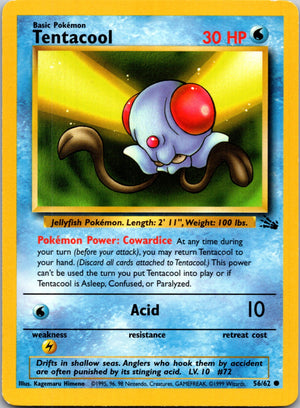 1999 Fossil #56/62 Tentacool Common B301