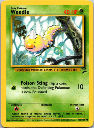 Weedle Common Base Set 2 100/130 LP