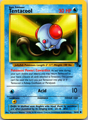 1999 Fossil #56/62 Tentacool Common B295