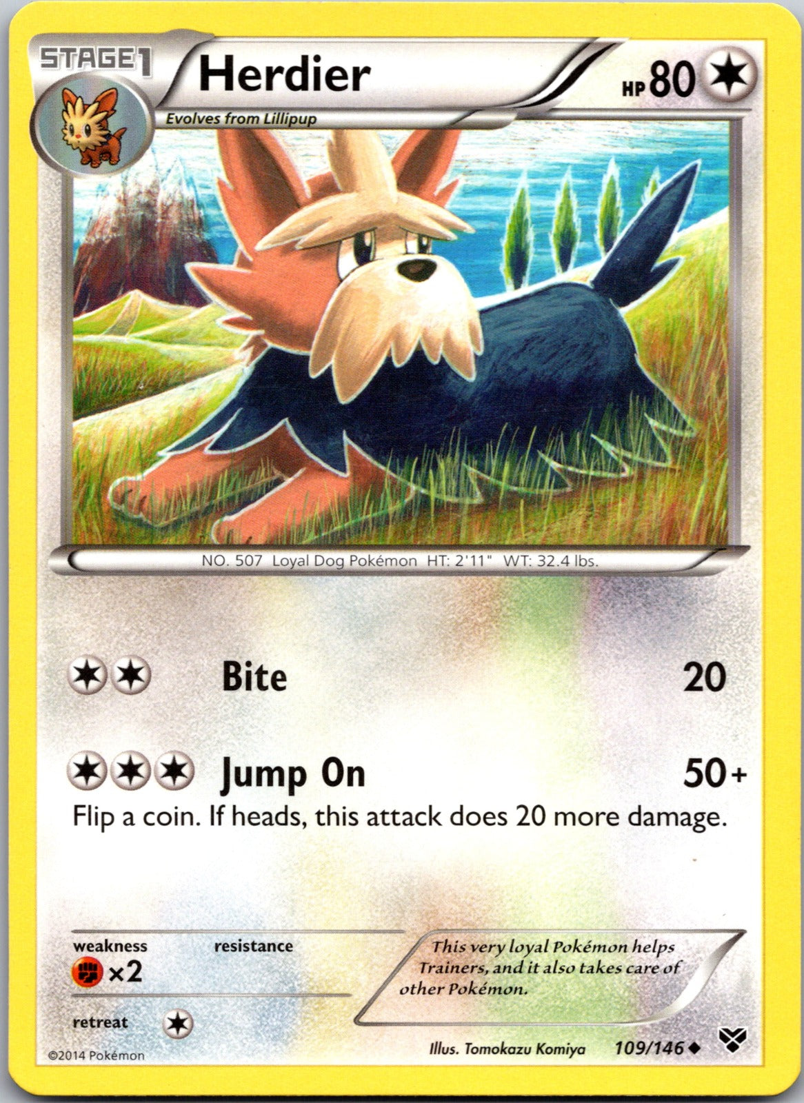 2014 XY Base Set 109/146 Herdier LP E172