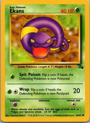 1999 Fossil #46/62 Ekans Common B128