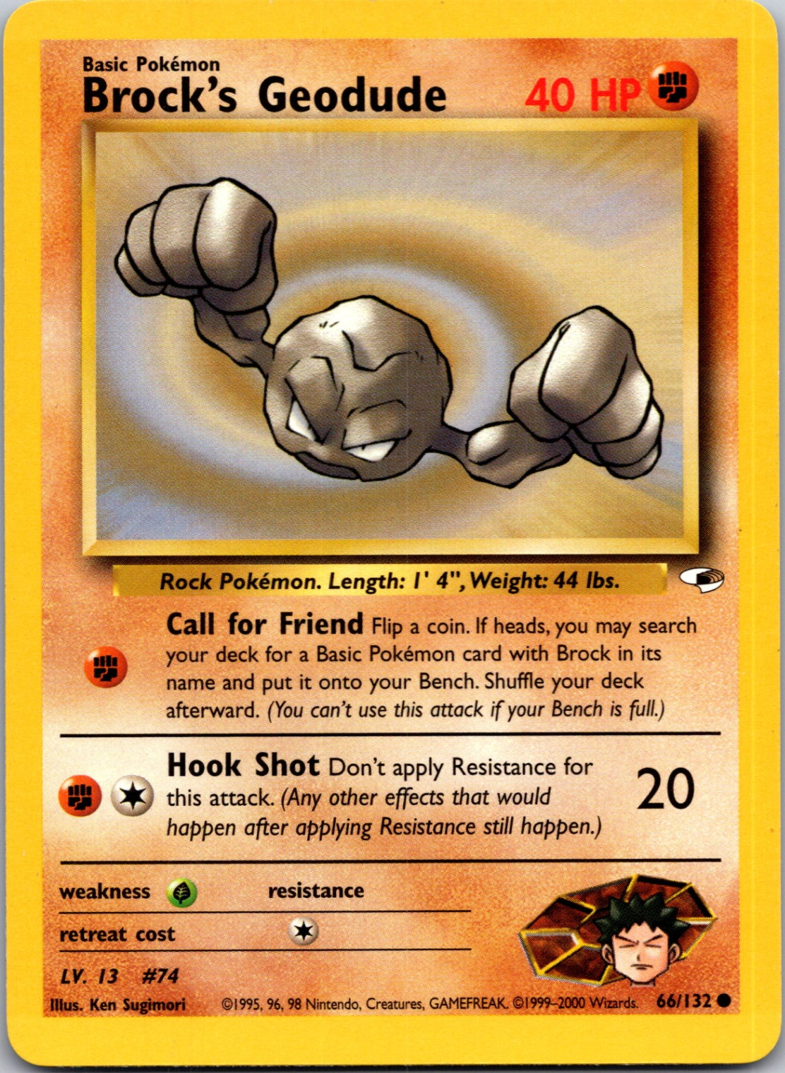 2000 Gym Heroes 066/132 Brock's Geodude Common L181