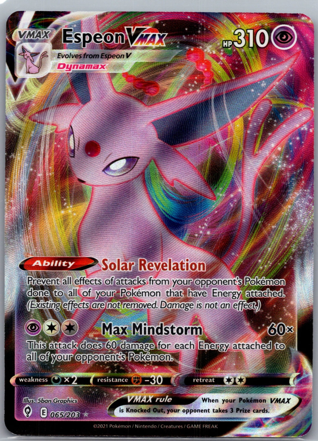 2021 Evolving Skies 065/203 Leafeon VMAX  Ultra Rare G331