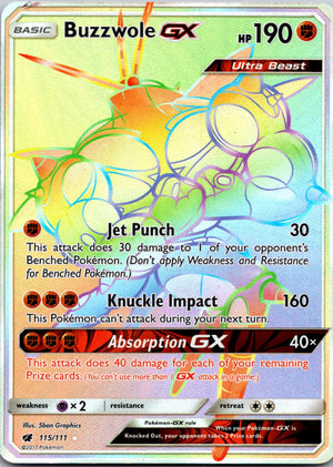 2017 SM - Crimson Invasion 115/111 Buzzwole GX (Secret) Secret Rare F76