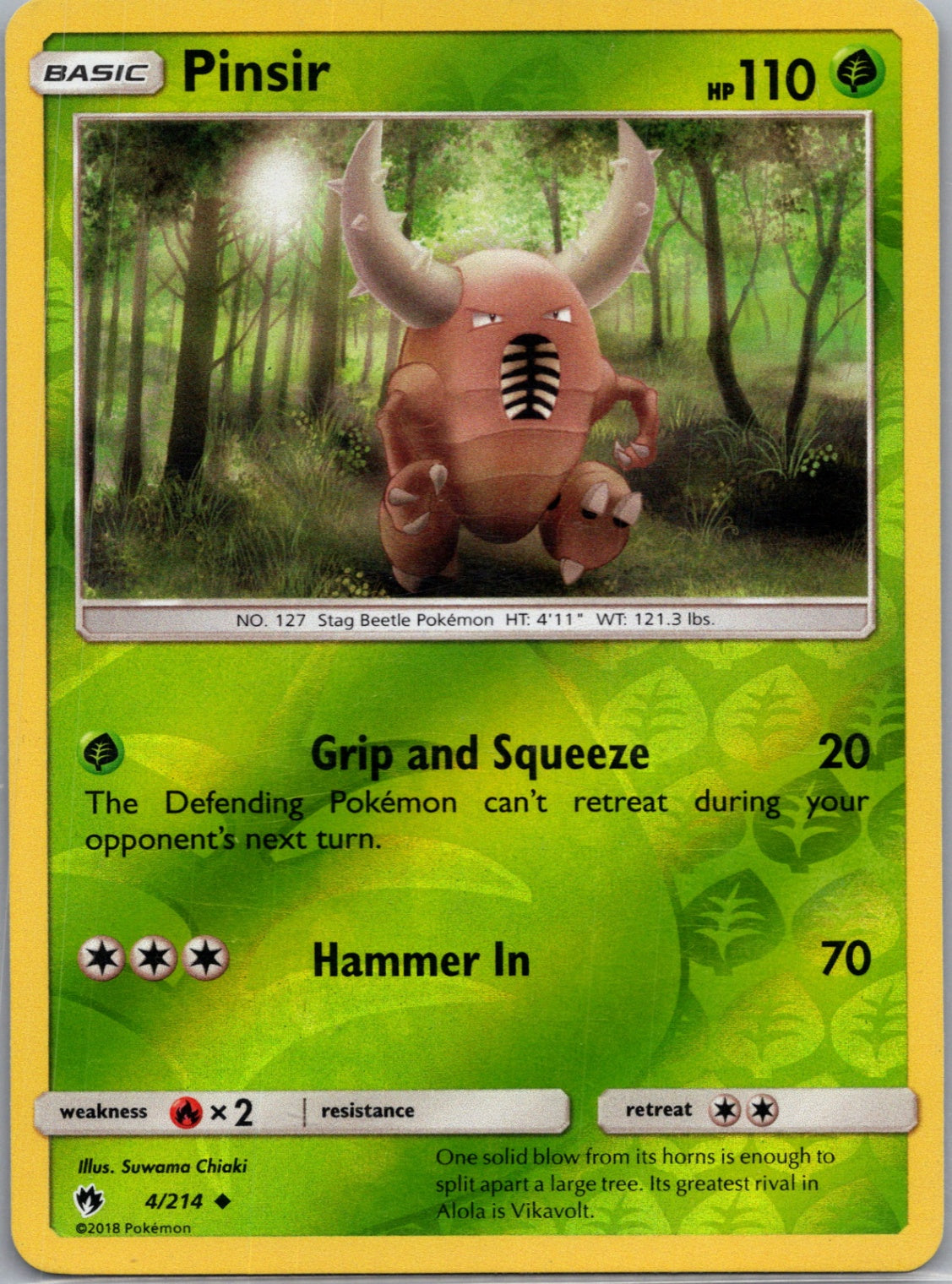 2018 SM - Lost Thunder 4/214 Pinsir Reverse Holo M53