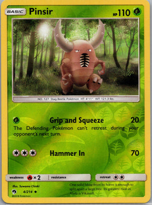 2018 SM - Lost Thunder 4/214 Pinsir Reverse Holo M53