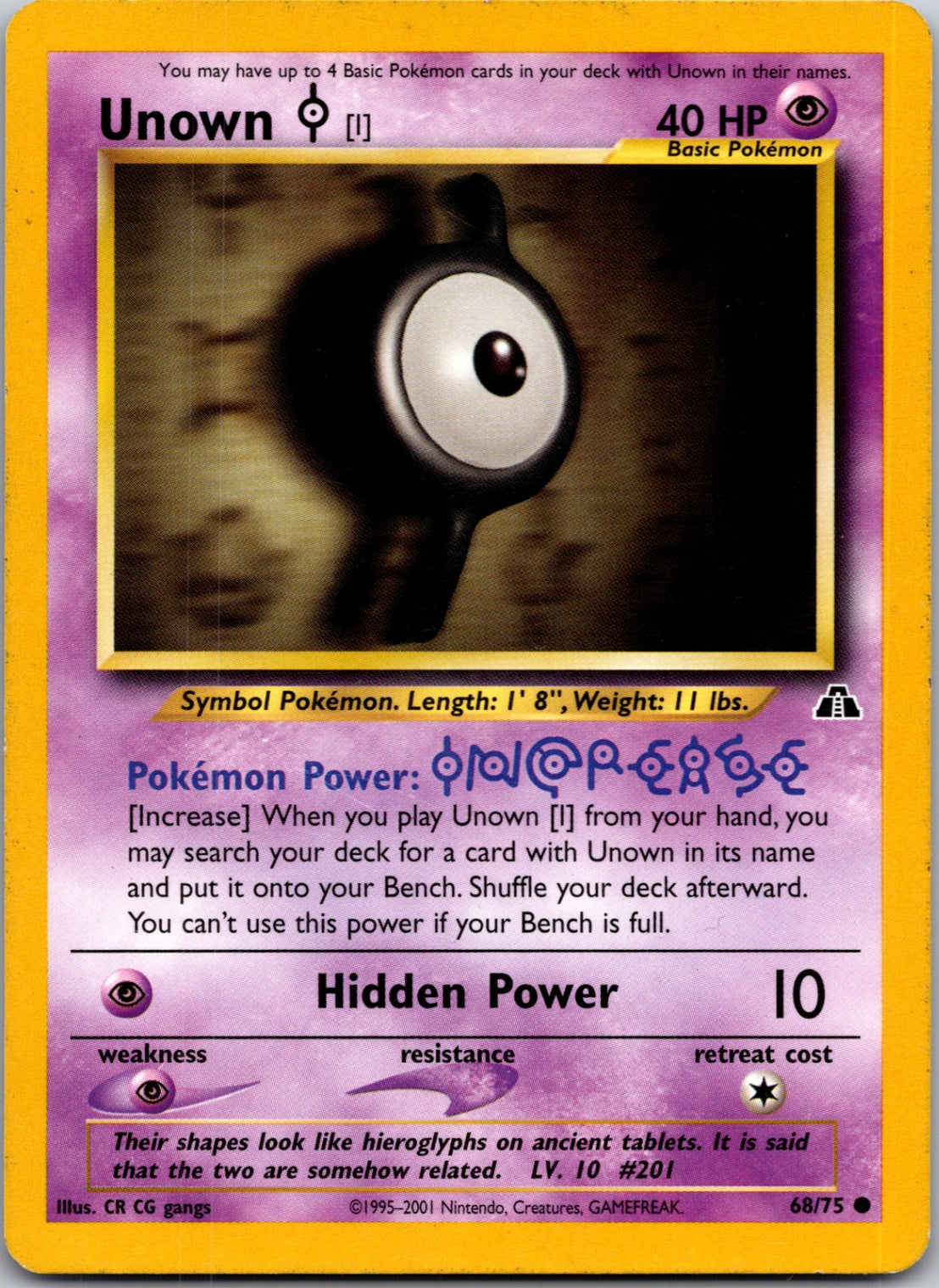 2001 Neo Discovery 68/75 Unown [I] Common M358