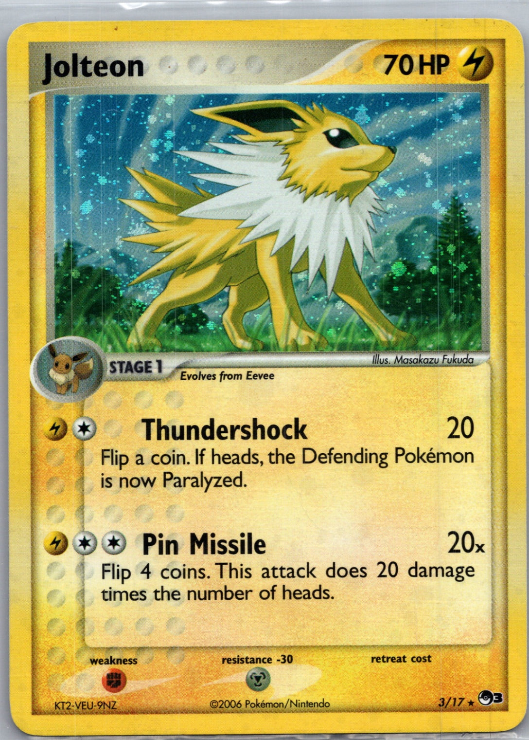 2006 POP Series 3 003/017 Jolteon Holo Rare F55