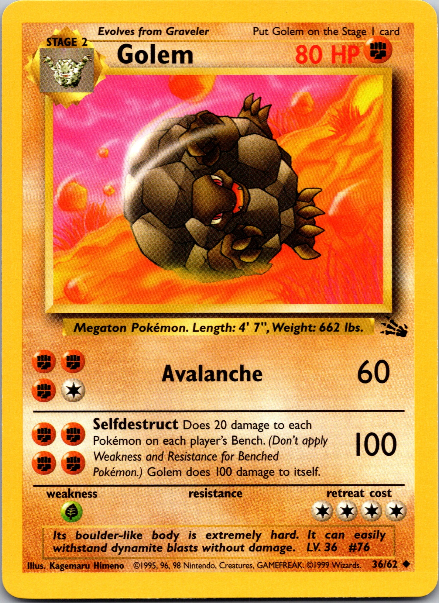 2000 Fossil 36/62 Golem Uncommon A320