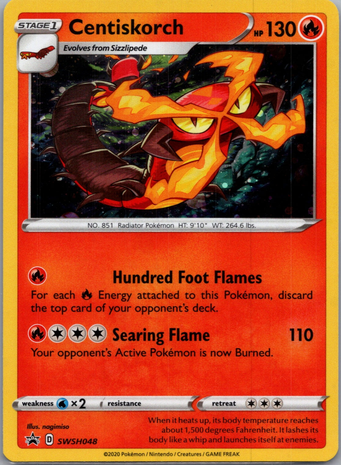 2020 SWSH: Sword & Shield Promo Cards SWSH048 Centiskorch Promo D170