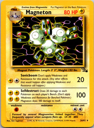 1999 Fossil 26/62 Magneton Rare B19