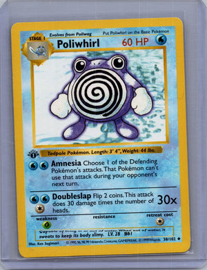 1999 Base Set [1st Edition] 038/102 Poliwhirl Uncommon T