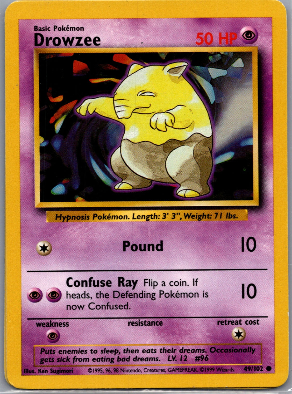1999 Base Set  049/102 Drowzee Common M108