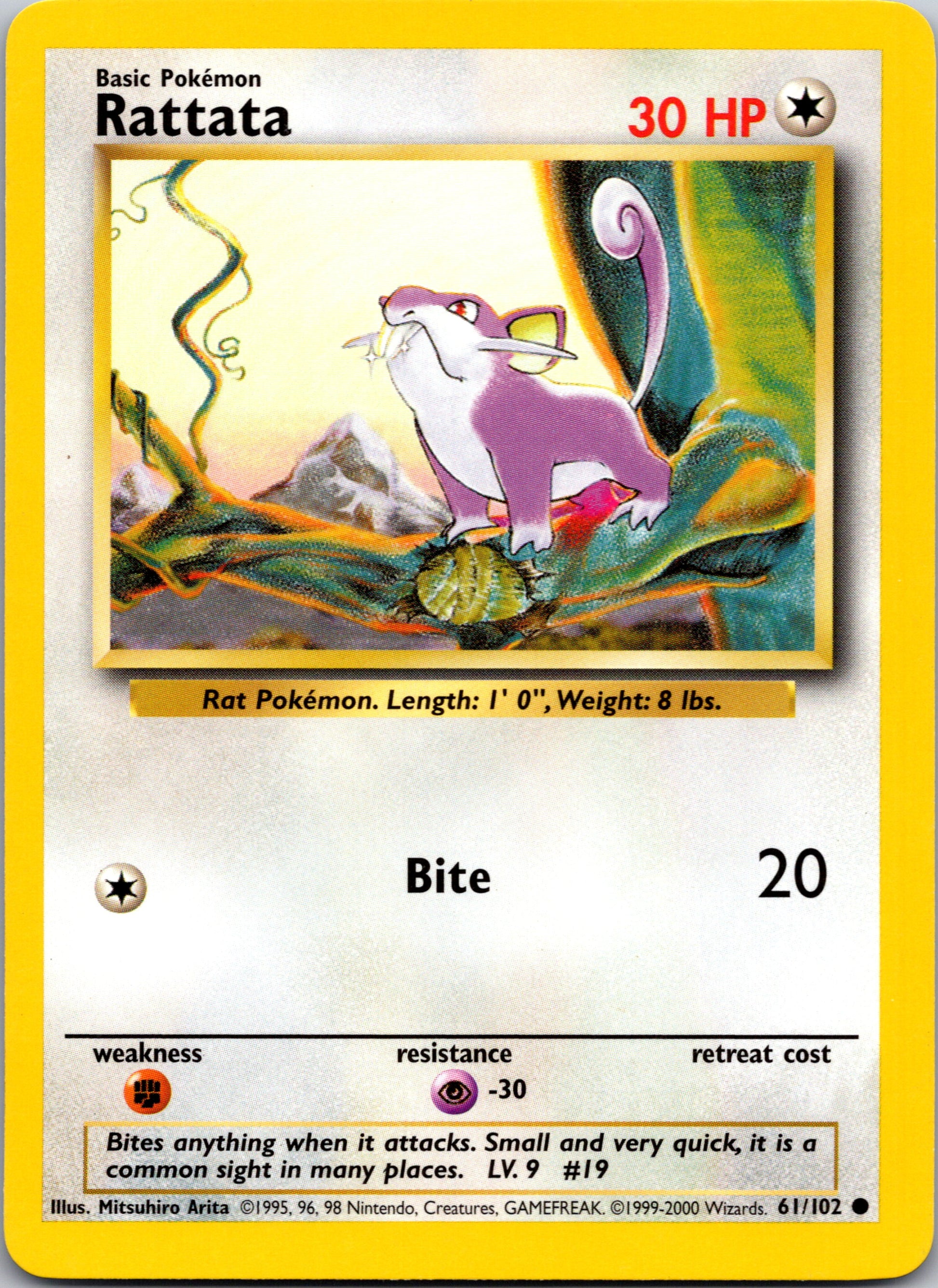 1999 Base Set 061/102 Rattata Common A134