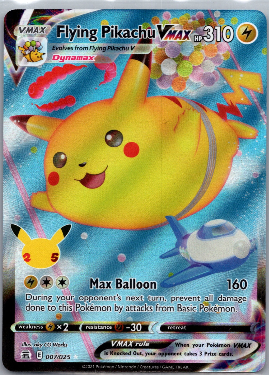 Flying Pikachu VMAX Holofoil Ultra Rare Celebrations 007/025 NM