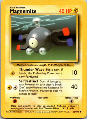 1999 Base Set  053/102 Magnemite Common L174